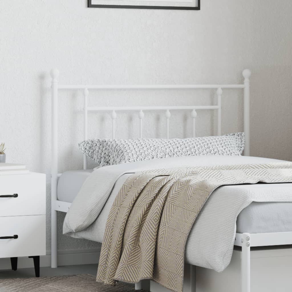 vidaXL Metal Replace Headboard White 107 cm
