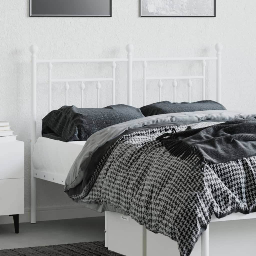 vidaXL Metal Replace Headboard White 120 cm