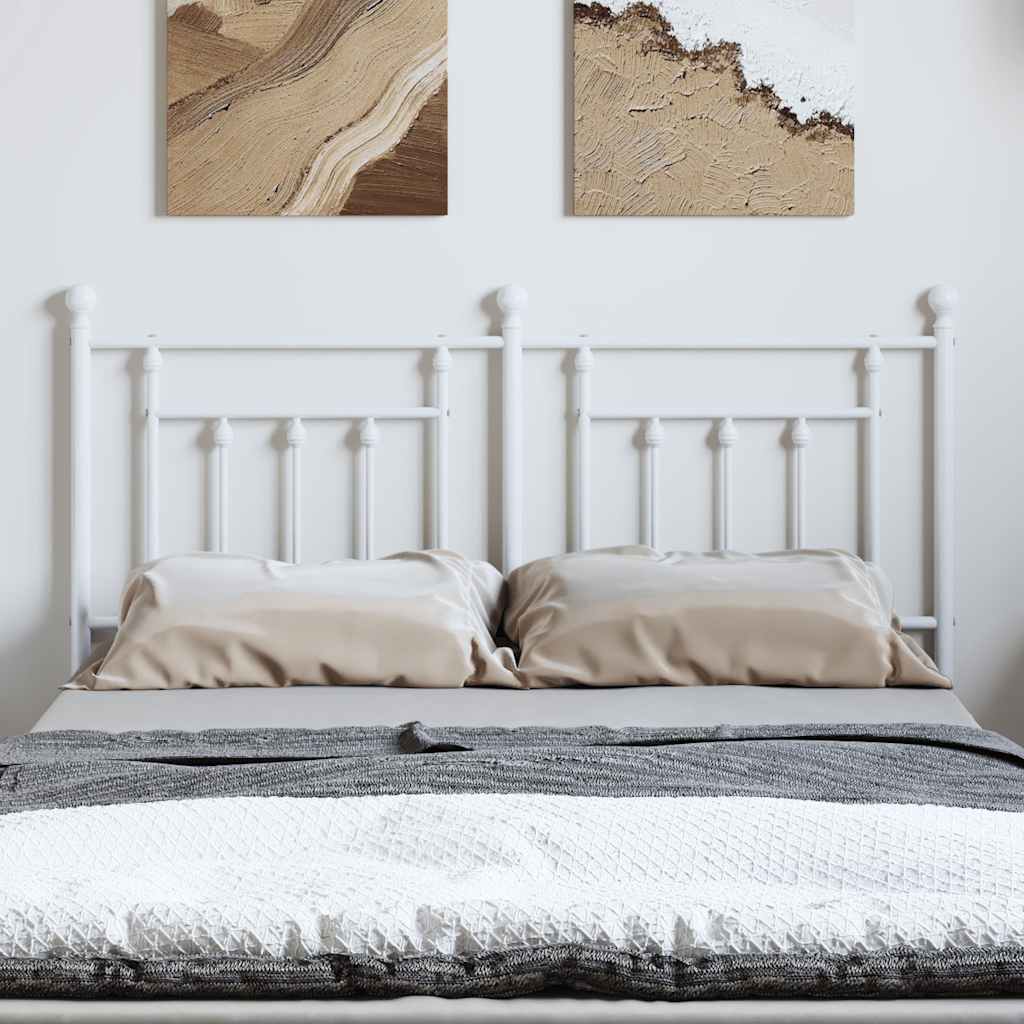 vidaXL Metal Replace Headboard White 135 cm