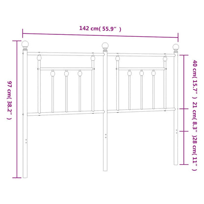 vidaXL Metal Replace Headboard White 135 cm