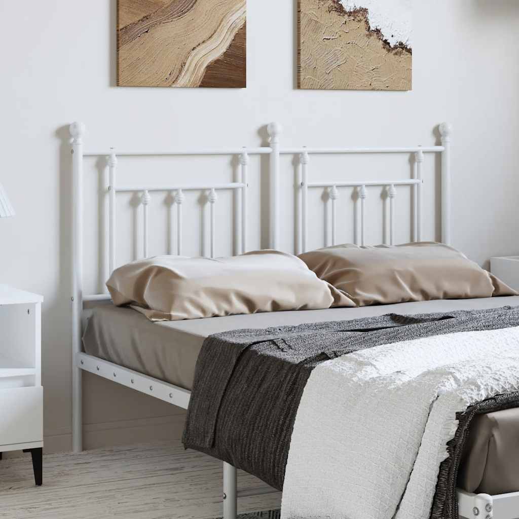 vidaXL Metal Replace Headboard White 135 cm