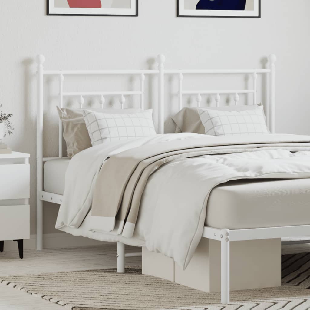 vidaXL Metal Replace Headboard White 150 cm
