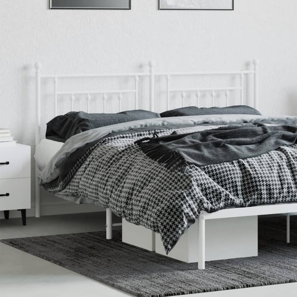 vidaXL Metal Replace Headboard White 160 cm