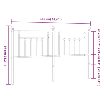 vidaXL Metal Replace Headboard White 160 cm