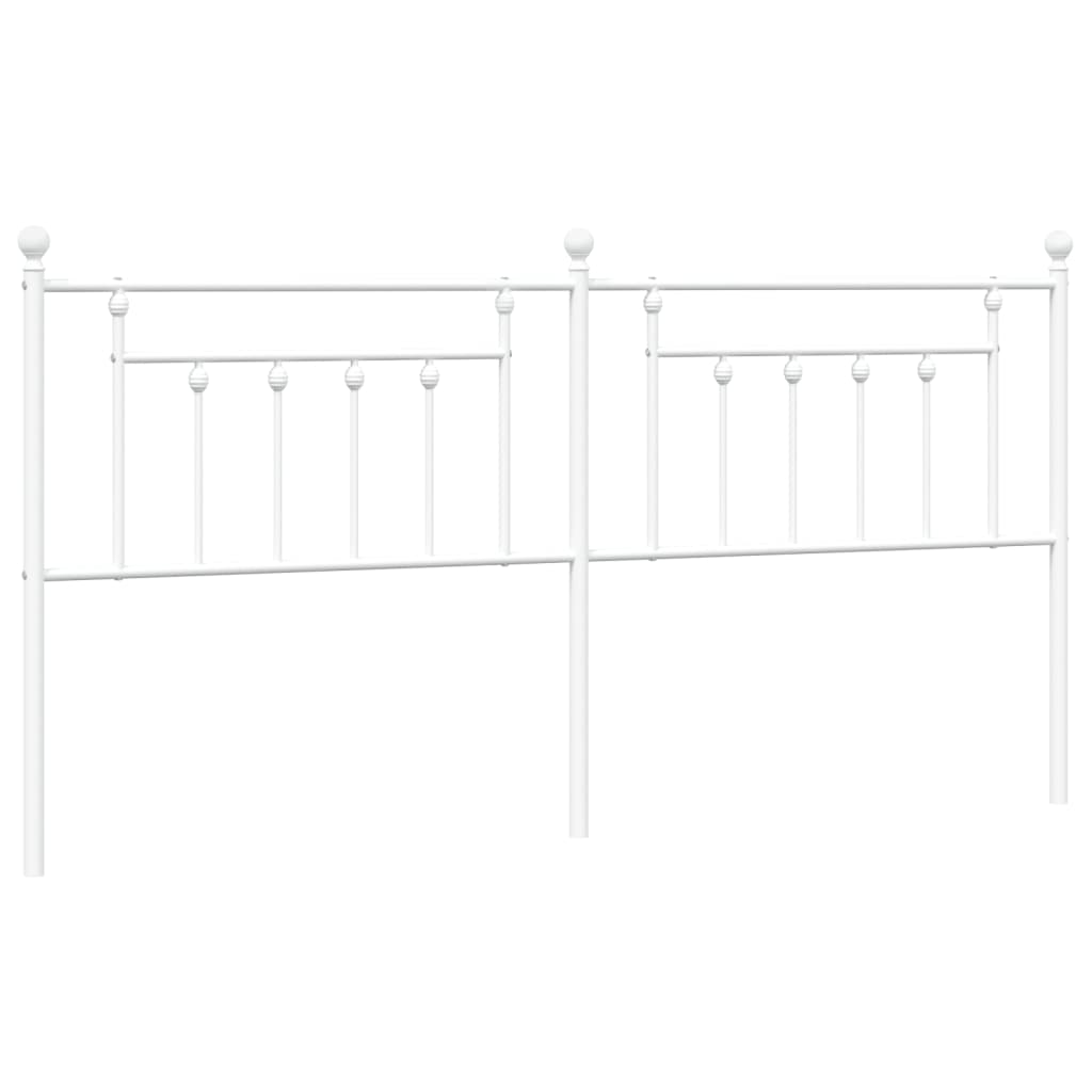 vidaXL Metal Replace Headboard White 200 cm