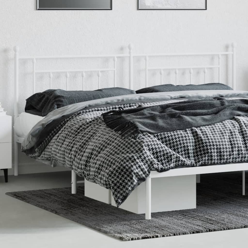 vidaXL Metal Replace Headboard White 200 cm