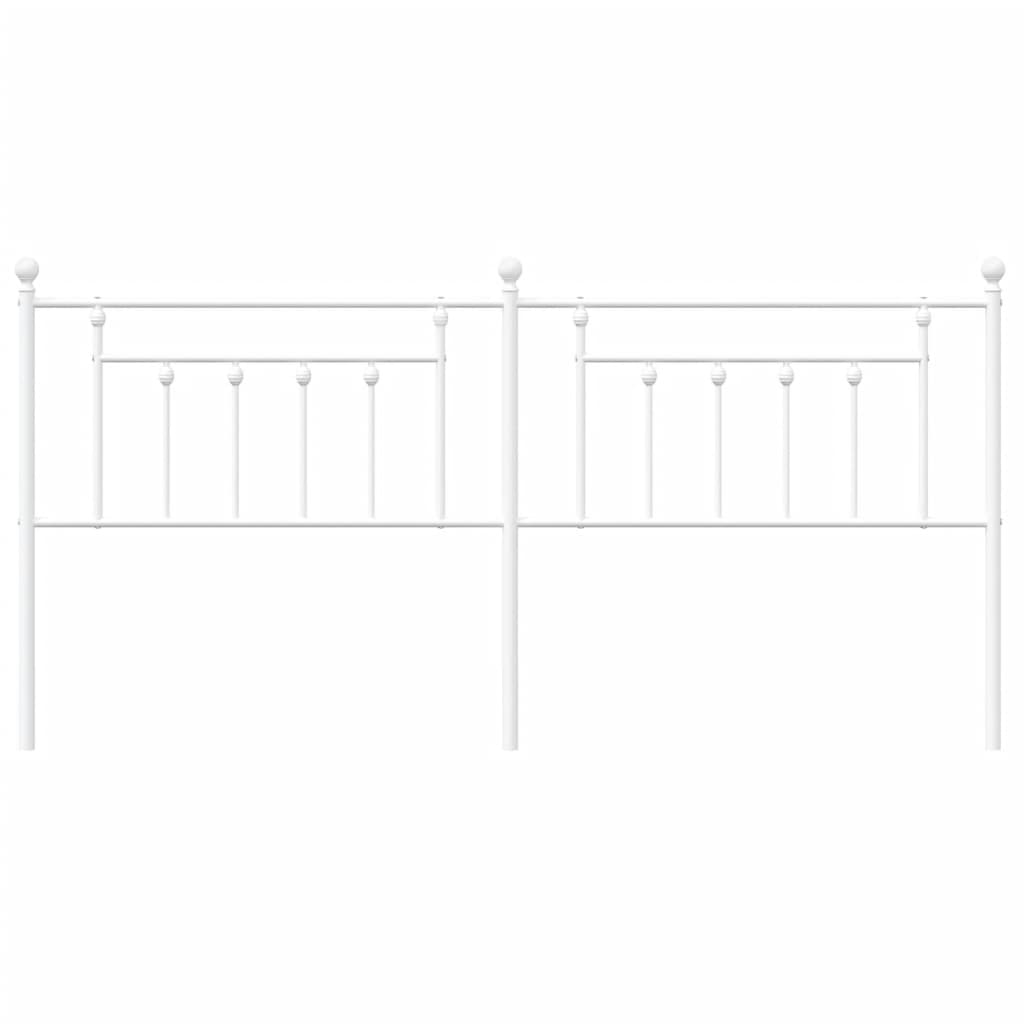 vidaXL Metal Replace Headboard White 200 cm