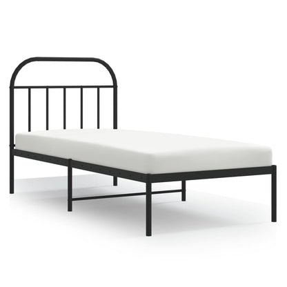 vidaXL Bed Frame | Black | Powder-coated Steel | Single | Bed Frame