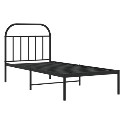 vidaXL Bed Frame | Black | Powder-coated Steel | Single | Bed Frame
