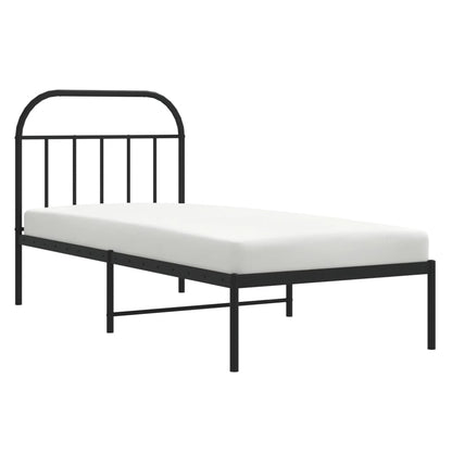 vidaXL Bed Frame | Black | Powder-coated Steel | Single | Bed Frame