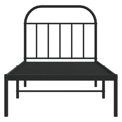 vidaXL Bed Frame | Black | Powder-coated Steel | Single | Bed Frame