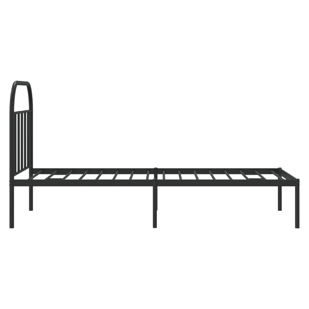 vidaXL Bed Frame | Black | Powder-coated Steel | Single | Bed Frame