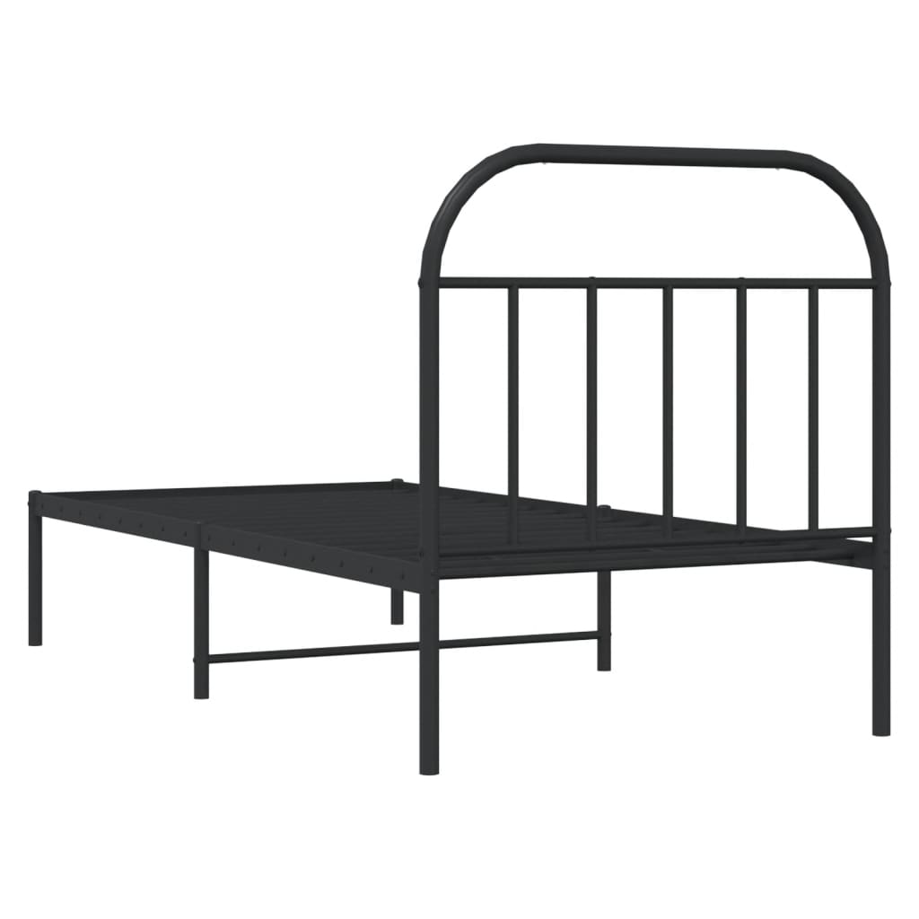 vidaXL Bed Frame | Black | Powder-coated Steel | Single | Bed Frame