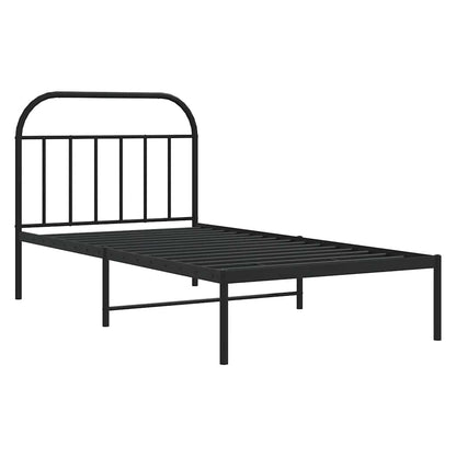 vidaXL Bed Frame | Black | Powder-Coated Steel | Single | Bed Frame