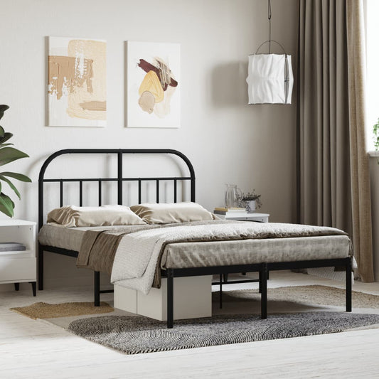 vidaXL Bed Frame | Black | Steel | Small Double | Bed Frame | Rectangular