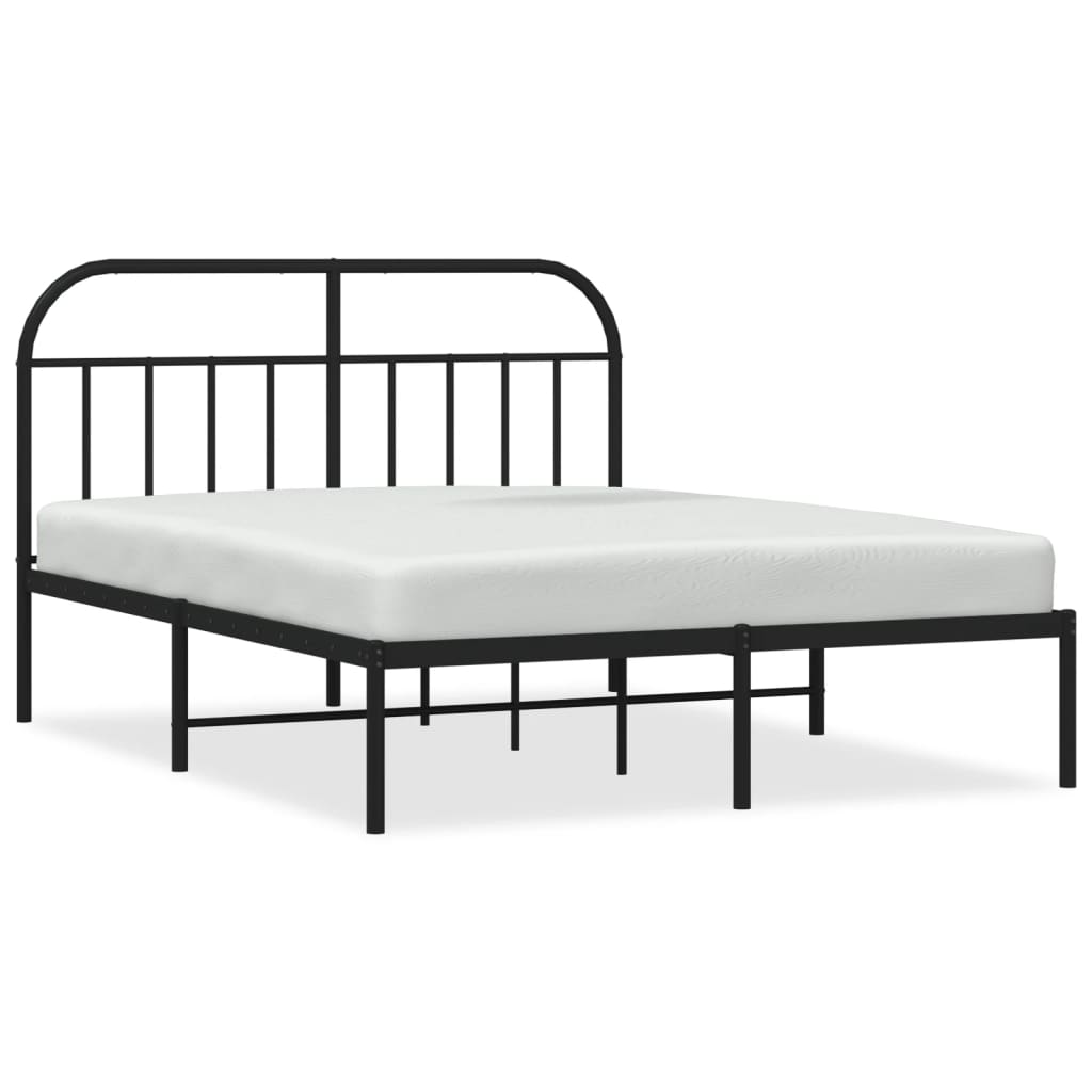 vidaXL Bed Frame | Black | Powder-coated steel | Double | Bed Frame
