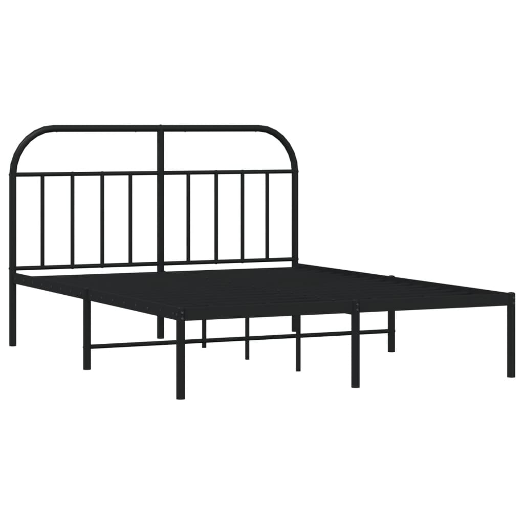 vidaXL Bed Frame | Black | Powder-coated steel | Double | Bed Frame