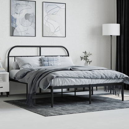 vidaXL Bed Frame | Black | Powder-coated steel | Double | Bed Frame