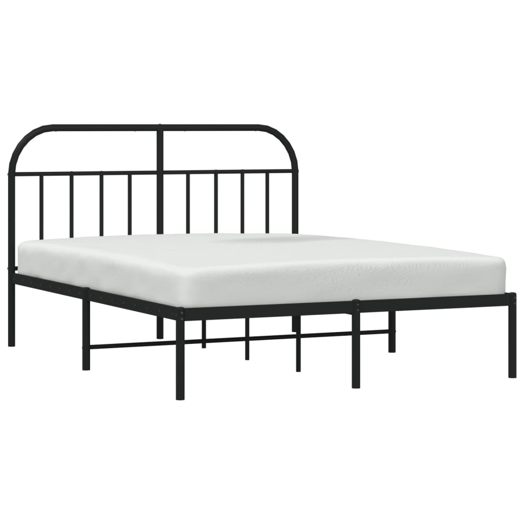 vidaXL Bed Frame | Black | Powder-coated steel | Double | Bed Frame