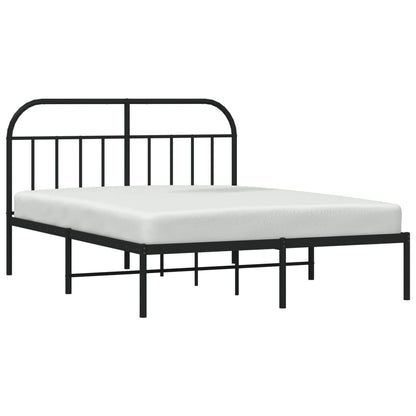 vidaXL Bed Frame | Black | Powder-coated steel | Double | Bed Frame