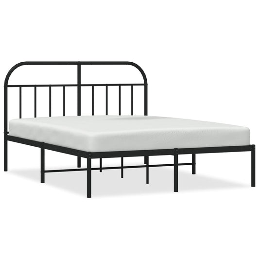 vidaXL Bed Frame | Black | Powder-Coated Steel | 140 x 200 cm | Bed Frame
