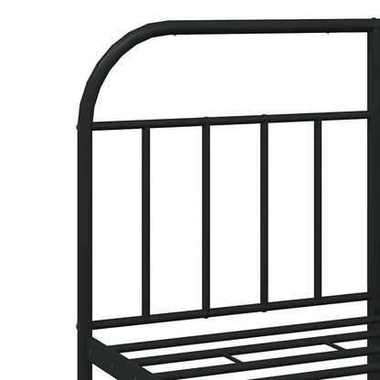 vidaXL Metal Bed Frame without Mattress with Headboard Black 150x200cm