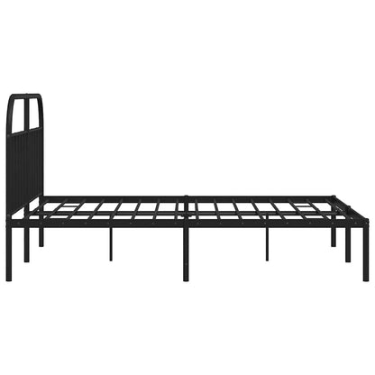 vidaXL Bed Frame | Black | Powder-Coated Steel | Double | Bed Frame