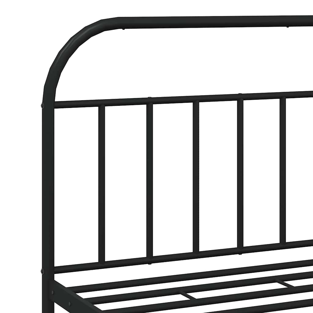 vidaXL Bed Frame | Black | Powder-Coated Steel | Double | Bed Frame