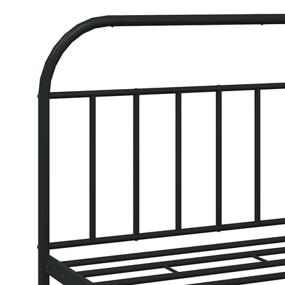vidaXL Bed Frame | Black | Powder-Coated Steel | Double | Bed Frame