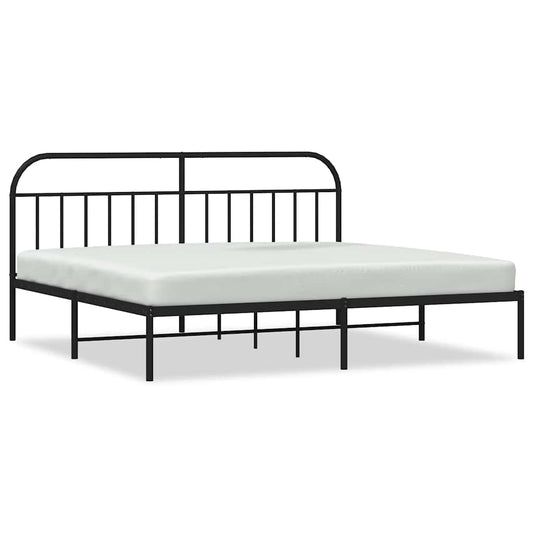 vidaXL Bed Frame | Black | Powder-Coated Steel | Double | Bed Frame