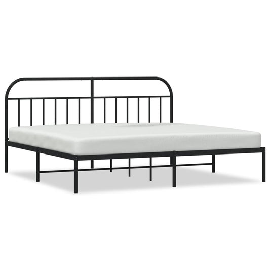 vidaXL Bed Frame | Black | Powder-Coated Steel | 200x200cm | Bed Frame