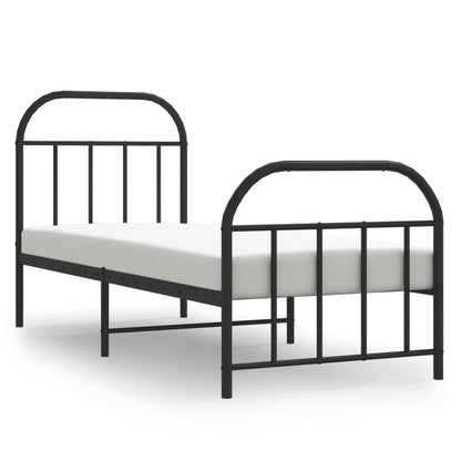 vidaXL Bed Frame | Black | Powder-coated Steel | Small Single | Bed Frame