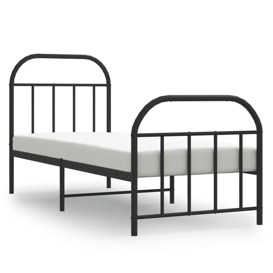 vidaXL Bed Frame | Black | Powder-coated Steel | Small Single | Bed Frame