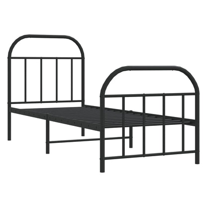 vidaXL Bed Frame | Black | Powder-coated Steel | Small Single | Bed Frame