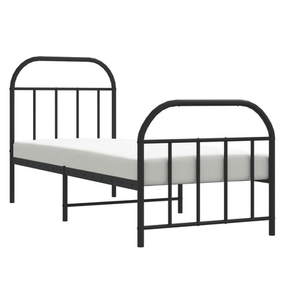 vidaXL Bed Frame | Black | Powder-coated Steel | Small Single | Bed Frame