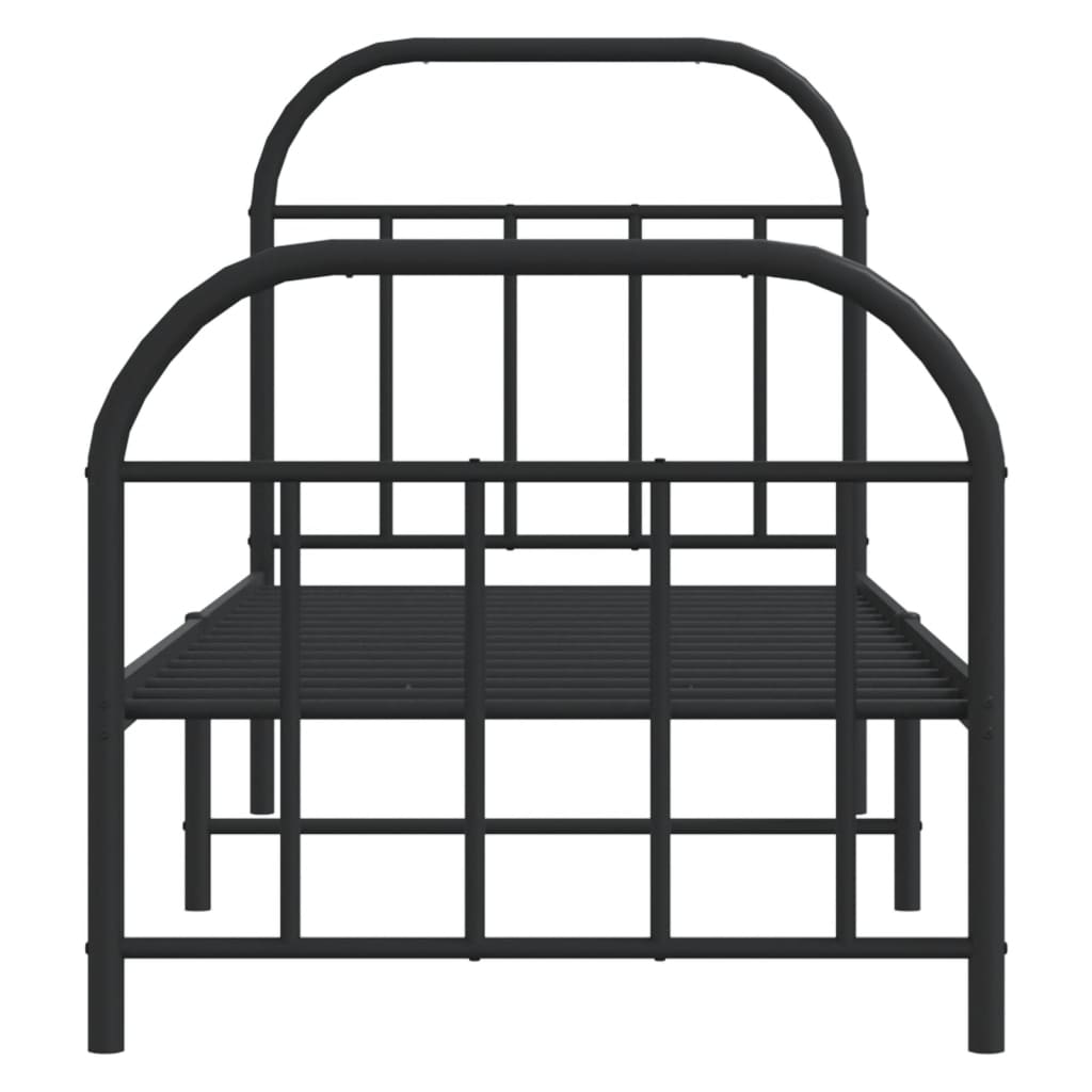 vidaXL Bed Frame | Black | Powder-coated Steel | Small Single | Bed Frame
