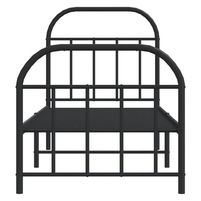 vidaXL Bed Frame | Black | Powder-coated Steel | Small Single | Bed Frame