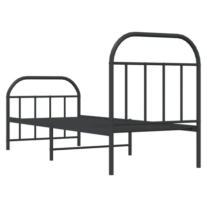 vidaXL Bed Frame | Black | Powder-coated Steel | Small Single | Bed Frame