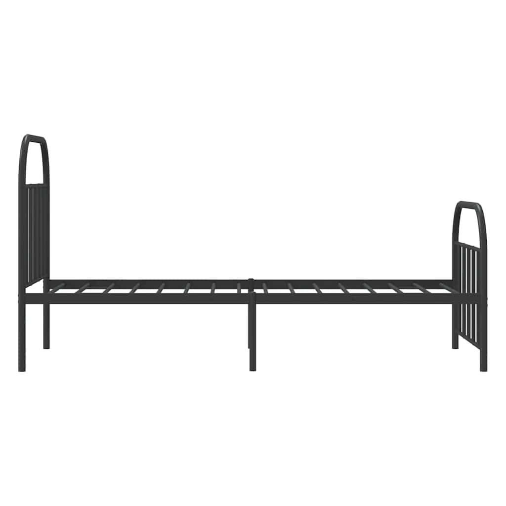 vidaXL Metal Bed Frame without Mattress with Footboard Black 90x190cm
