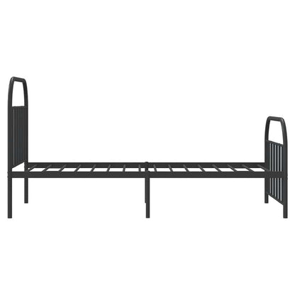 vidaXL Metal Bed Frame without Mattress with Footboard Black 100x200cm
