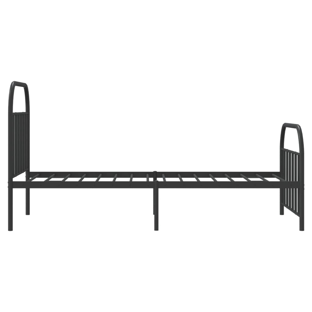 vidaXL Metal Bed Frame without Mattress with Footboard Black 107x203cm