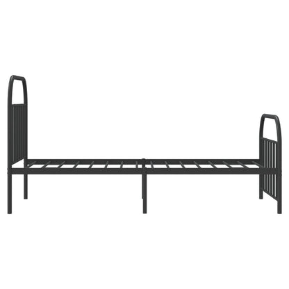vidaXL Metal Bed Frame without Mattress with Footboard Black 107x203cm