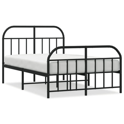 vidaXL Bed Frame | Black | Powder-Coated Steel | 120x190 cm | Bed Frame