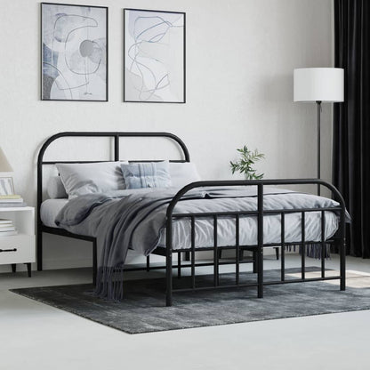vidaXL Bed Frame | Black | Powder-Coated Steel | 120x190 cm | Bed Frame