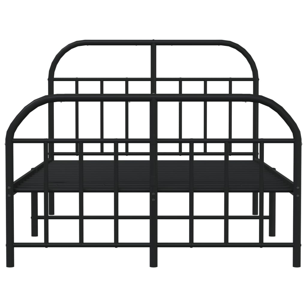 vidaXL Bed Frame | Black | Powder-Coated Steel | 120x190 cm | Bed Frame