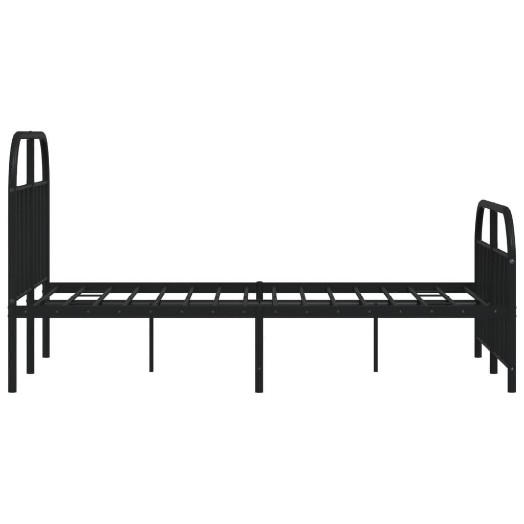 vidaXL Bed Frame | Black | Powder-Coated Steel | 120x190 cm | Bed Frame