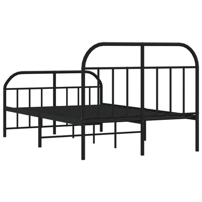 vidaXL Bed Frame | Black | Powder-Coated Steel | 120x190 cm | Bed Frame