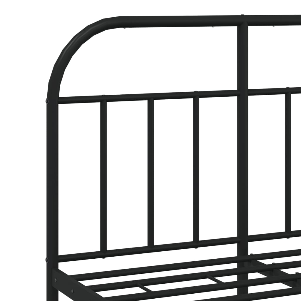 vidaXL Bed Frame | Black | Powder-Coated Steel | 120x190 cm | Bed Frame