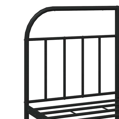 vidaXL Metal Bed Frame without Mattress with Footboard Black 135x190cm