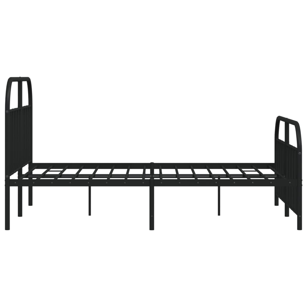 vidaXL Bed Frame | Black | Steel | Double | Bed Frame | Rectangular | Double Bed
